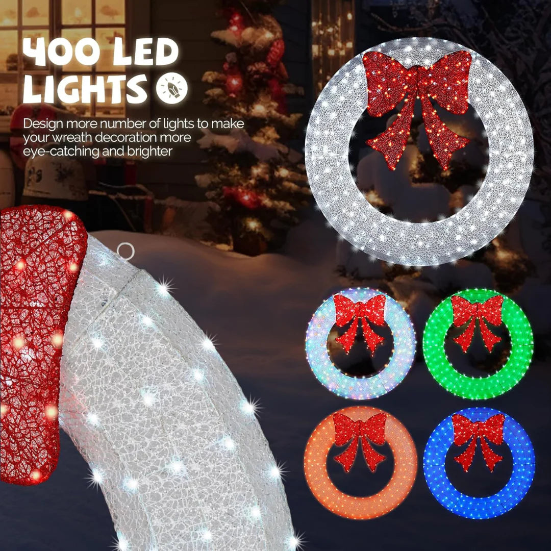 LED Pre-Lit Christmas Wreath Decoration