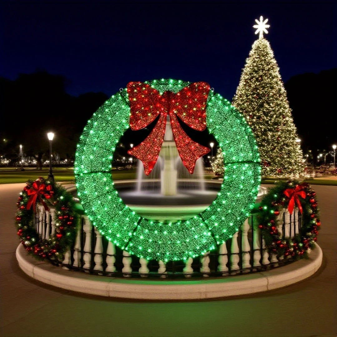 LED Pre-Lit Christmas Wreath Decoration