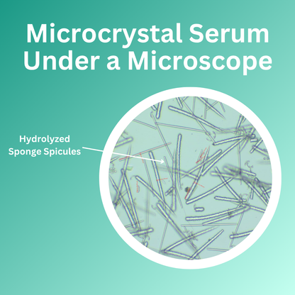 Microcrystal serum under a microscope