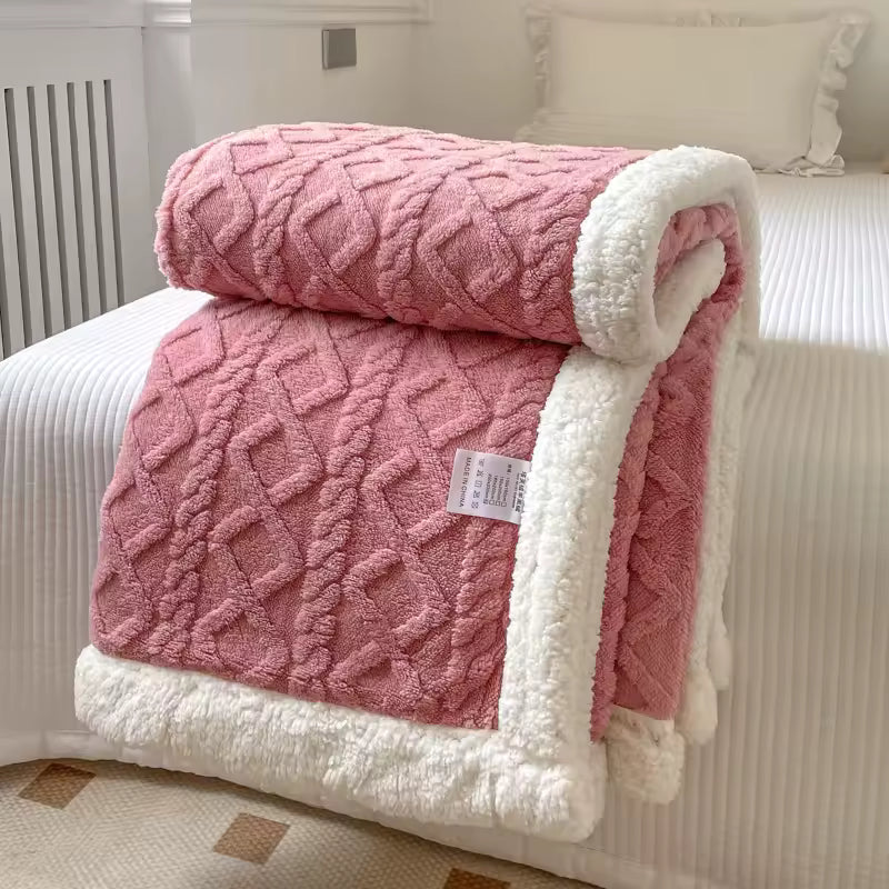 Soft Double-Layer Plush Fleece Blanket | 180x200cm