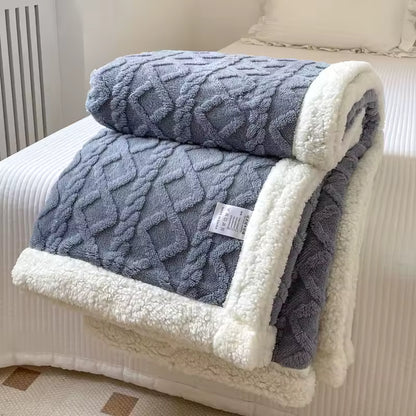 Soft Double-Layer Plush Fleece Blanket | 180x200cm