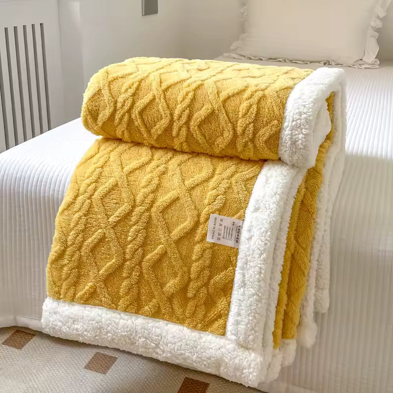 Soft Double-Layer Plush Fleece Blanket | 180x200cm