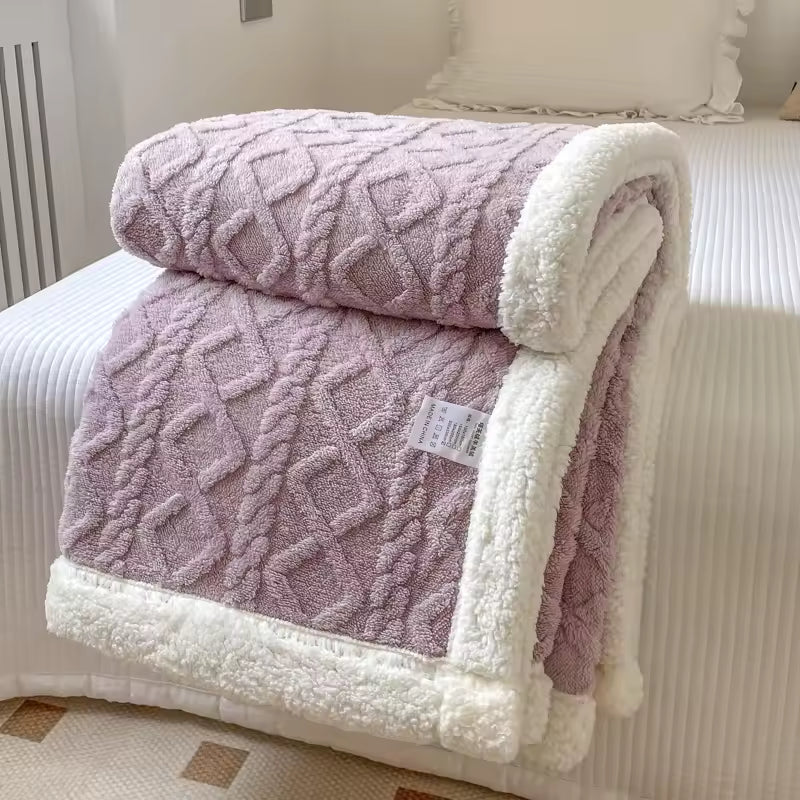 Soft Double-Layer Plush Fleece Blanket | 180x200cm
