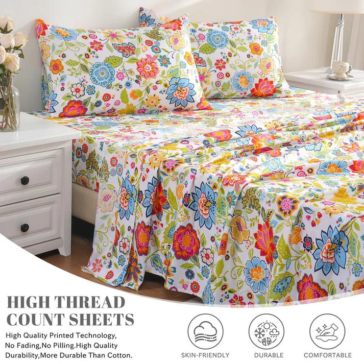 Ultra-Soft Floral Bed Sheets