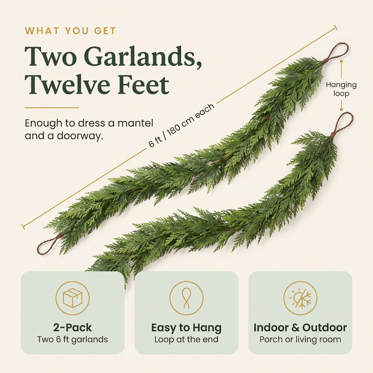 Real-Touch Cedar Garland