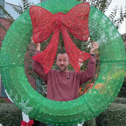 LED Pre-Lit Christmas Wreath Decoration